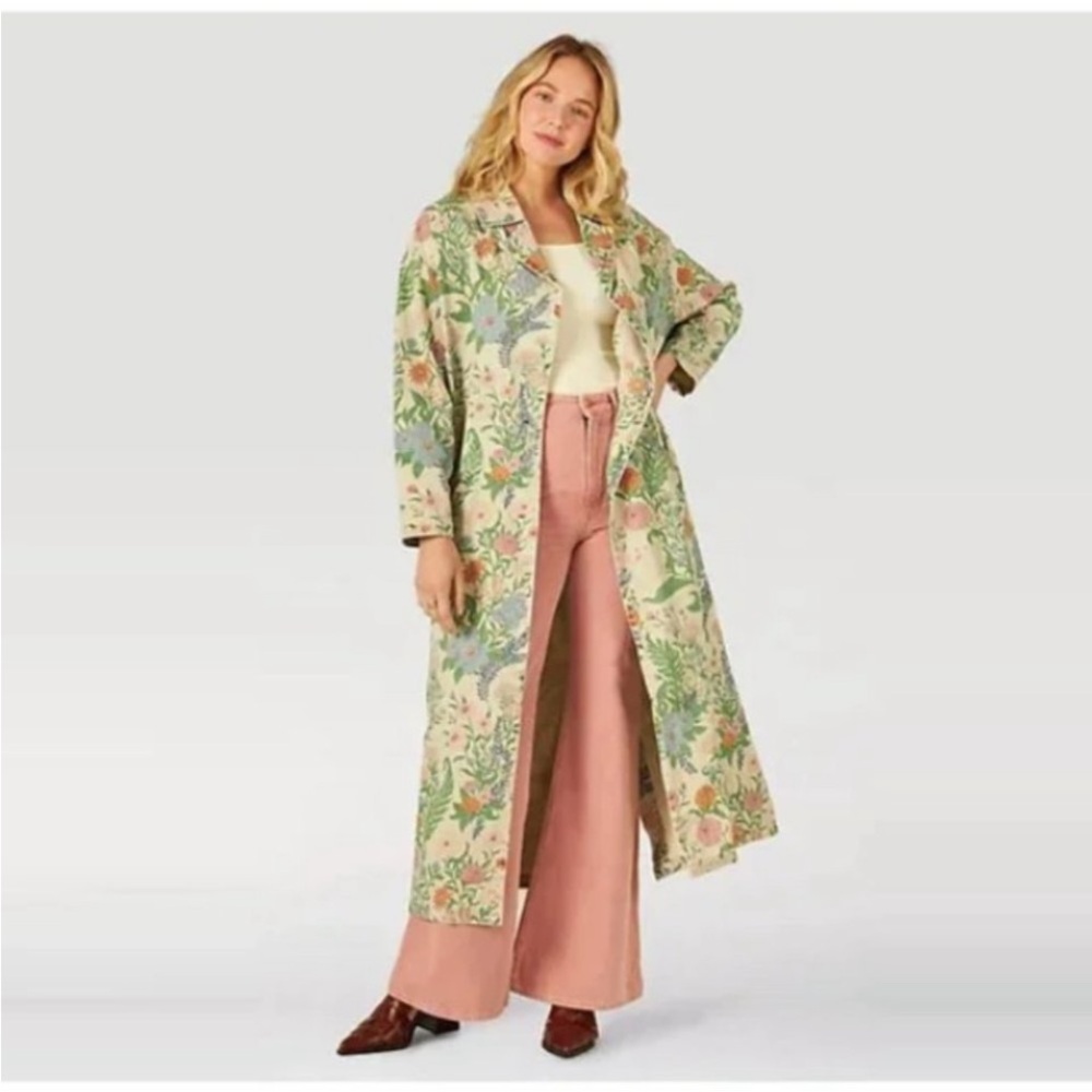 Free People Poppy Floral Print Duster by Wrangler Vintage Inspired Size XS